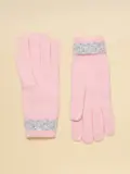 Thumbnail 2 of Joules Women's Caversham Stripe Knitted Gloves - Pink/Grey
