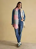 Thumbnail 2 of Joules Women's Popley Stripe Scarf - Pink/Grey