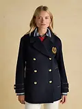 Thumbnail 2 of Joules Women's Belchamp Wool Blend Peacoat with Beaded Badge - Navy