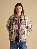 Thumbnail 6 of Joules Women's Harrogate Showerproof Diamond Quilted Barn Jacket - Beige Check