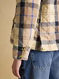 Thumbnail 14 of Joules Women's Harrogate Showerproof Diamond Quilted Barn Jacket - Beige Check