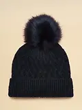 Thumbnail 5 of Joules Women's Effie Cable Knitted Bobble Hat - Navy