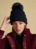 Thumbnail 2 of Joules Women's Effie Cable Knitted Bobble Hat - Navy