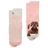 Thumbnail 1 of Joules Women's Everyday Cotton Blend 2 Pack Socks - Pink / Grey Dog