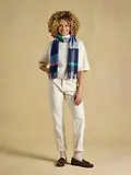 Thumbnail 3 of Joules Women's Langtree Scarf - Navy & Pink Check