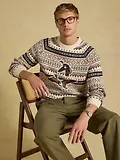 Thumbnail 4 of Joules Men's Intarsia Crew Ducks Sweater - Neutral