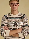 Thumbnail 6 of Joules Men's Intarsia Crew Ducks Sweater - Neutral