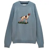 Thumbnail 1 of Joules Men's Intarsia Crew Neck Dog Jumper - Blue