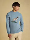 Thumbnail 2 of Joules Men's Intarsia Crew Neck Dog Jumper - Blue