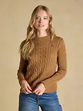 Thumbnail 2 of Joules Women's Classic Crew Neck Cotton Cable Knit Jumper - Camel
