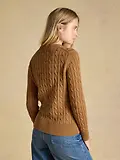 Thumbnail 3 of Joules Women's Classic Crew Neck Cotton Cable Knit Jumper - Camel