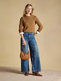 Thumbnail 4 of Joules Women's Classic Crew Neck Cotton Cable Knit Jumper - Camel