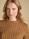 Thumbnail 6 of Joules Women's Classic Crew Neck Cotton Cable Knit Jumper - Camel