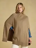 Thumbnail 3 of Joules Women's Horse Wool Blend High Neck Knitted Cape - Tan Brown