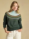 Thumbnail 2 of Joules Women's Landscape Pattern Cotton Blend Knitted Jumper - Green