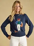 Thumbnail 2 of Joules Women's Jonty Fox Cotton Blend Crew Neck Knitted Jumper - Navy
