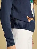 Thumbnail 8 of Joules Women's Jonty Fox Cotton Blend Crew Neck Knitted Jumper - Navy