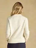 Thumbnail 3 of Joules Women's Jonty Fox Cotton Blend Crew Neck Knitted Jumper - Skiing Cream