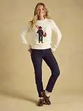 Thumbnail 5 of Joules Women's Jonty Fox Cotton Blend Crew Neck Knitted Jumper - Skiing Cream