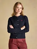 Thumbnail 2 of Joules Women's Cable Knit Button Up Cardigan - Navy