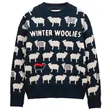 Thumbnail 1 of Joules Women's Sheep Icon Crew Neck Knitted Jumper - Navy Winter Woolies