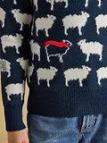 Thumbnail 6 of Joules Women's Sheep Icon Crew Neck Knitted Jumper - Navy Winter Woolies