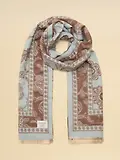 Thumbnail 5 of Joules Women's Jacquard Scarf - Blue Brown Floral