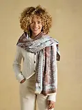Thumbnail 2 of Joules Women's Jacquard Scarf - Blue Brown Floral