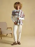 Thumbnail 3 of Joules Women's Jacquard Scarf - Blue Brown Floral