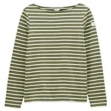 Thumbnail 1 of Joules Women's Harbour Long Sleeve Striped Boat Neck Breton Top - Khaki Marl