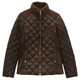 Thumbnail 1 of Joules Women's Braemar Luxe Showerproof Diamond Quilted Coat - Chocolate Brown