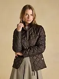 Thumbnail 2 of Joules Women's Braemar Luxe Showerproof Diamond Quilted Coat - Chocolate Brown