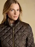 Thumbnail 6 of Joules Women's Braemar Luxe Showerproof Diamond Quilted Coat - Chocolate Brown