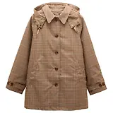 Thumbnail 1 of Joules Women's Rainmore Waterproof Button Through Raincoat - Tweed Check
