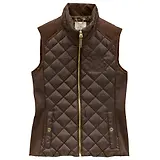 Thumbnail 1 of Joules Women's Braemar Luxe Showerproof Diamond Quilted Gilet - Chocolate Brown
