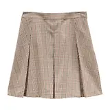 Thumbnail 1 of Joules Women's Brown Check Ada Pleated Mini Skirt - Swindale Tweed