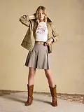 Thumbnail 5 of Joules Women's Brown Check Ada Pleated Mini Skirt - Swindale Tweed