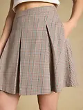 Thumbnail 6 of Joules Women's Brown Check Ada Pleated Mini Skirt - Swindale Tweed