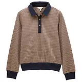 Thumbnail 1 of Joules Women's Laurel Houndstooth Check Long Sleeve Jersey Top - Navy Red Check