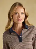 Thumbnail 4 of Joules Women's Laurel Houndstooth Check Long Sleeve Jersey Top - Navy Red Check