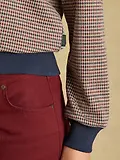Thumbnail 6 of Joules Women's Laurel Houndstooth Check Long Sleeve Jersey Top - Navy Red Check