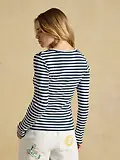 Thumbnail 3 of Joules Women's Sophie Long Sleeve Ribbed Fitted T-Shirt - Navy Striped