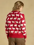 Thumbnail 3 of Joules Women's Fleece Navidad Sheep Icon Crew Neck Knitted Jumper - Red
