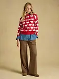 Thumbnail 5 of Joules Women's Fleece Navidad Sheep Icon Crew Neck Knitted Jumper - Red