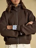 Thumbnail 7 of Joules Women's Soft Full Zip Funnel Neck Sweatshirt - Chocolate Brown