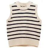 Thumbnail 1 of Joules Women's Holly Knitted Vest - Cream & Navy Striped