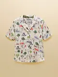 Thumbnail 10 of Joules Women's Fiesta Scene Short Satin Pyjama Set - Cream Bistro
