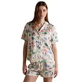 Thumbnail 1 of Joules Women's Fiesta Scene Short Satin Pyjama Set - Cream Bistro