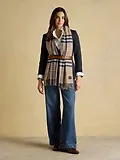Thumbnail 3 of Joules Women's Langtree Large Scarf - Neutral & Navy