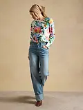 Thumbnail 5 of Joules Women's Harbour Printed Boat Neck Breton Top - Artist Floral